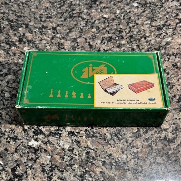 italfama Other - Italfama leatherette double Domino Set made in Italy